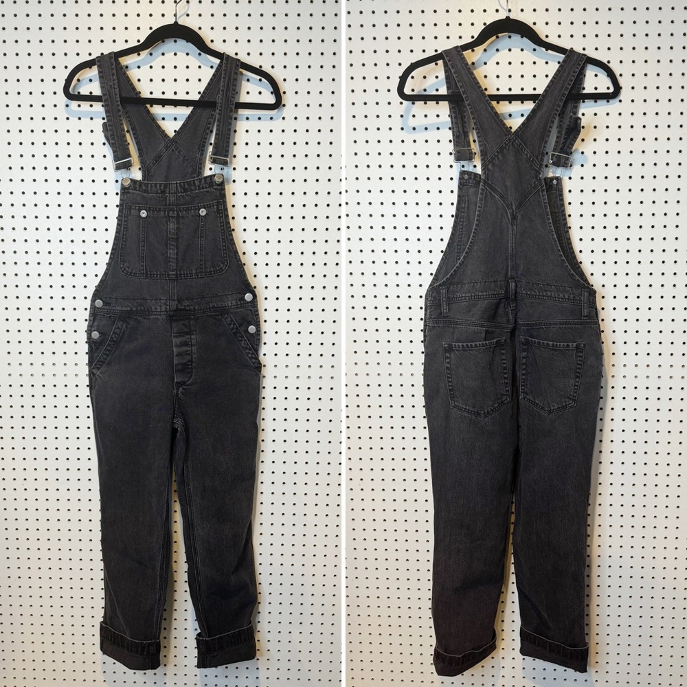 Free People | We The Free Washed Black Denim Overalls Sz. 24